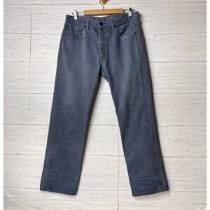 Levis Jeans Mens Size 34 X 30 Slate Blue Gray 501 Button Fly Straight Leg